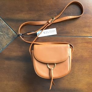 JJ Winters Small Purse Bag NEW NWT Brown Tan Ivy Leather Crossbody